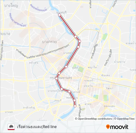 เรือด่วนธงแดง Ferry Line Map