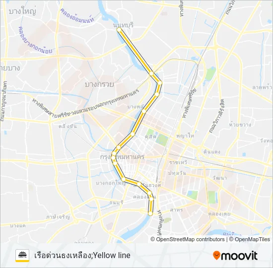 เรือด่วนธงเหลือง Ferry Line Map