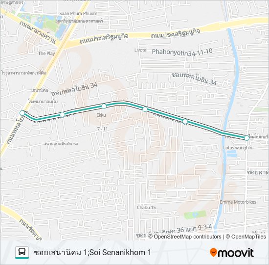 1037 รถบัส แผนที่สายรถ