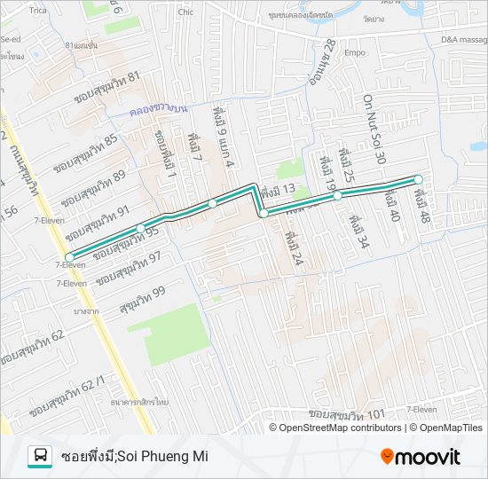 1213 bus Line Map