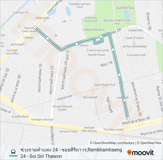 1316 รถบัส แผนที่สายรถ