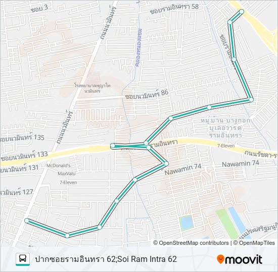 1533 bus Line Map