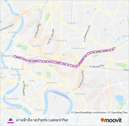 เรือคลองแสนแสบ Ferry Line Map
