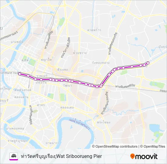 เรือคลองแสนแสบ Ferry Line Map