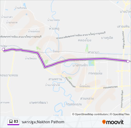 83 รถบัส แผนที่สายรถ