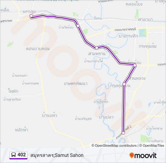 402 รถบัส แผนที่สายรถ