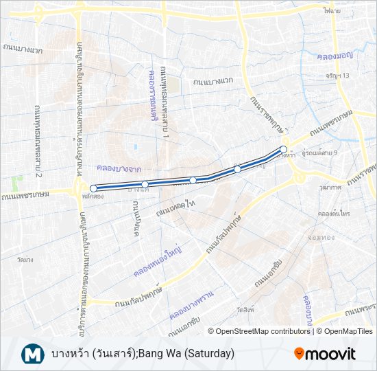 BLUE รถไฟใต้ดิน แผนที่สายรถ