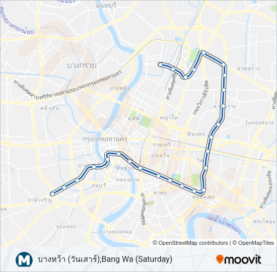 BLUE รถไฟใต้ดิน แผนที่สายรถ
