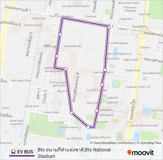 EV BUS Bus Line Map
