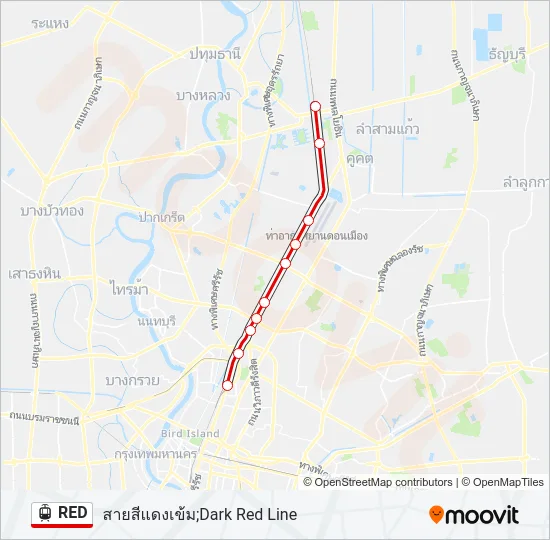 RED SkyTrain Line Map
