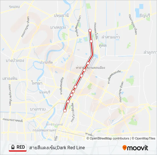 RED SkyTrain Line Map