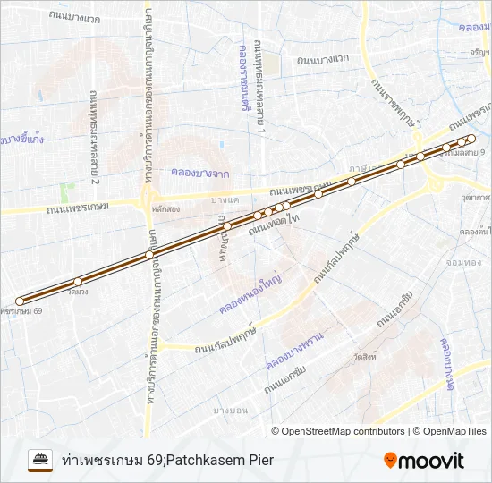เรือคลองภาษีเจริญ Ferry Line Map