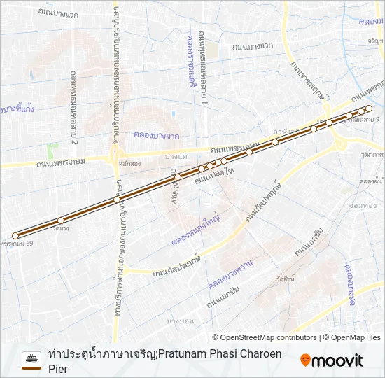 เรือคลองภาษีเจริญ Ferry Line Map