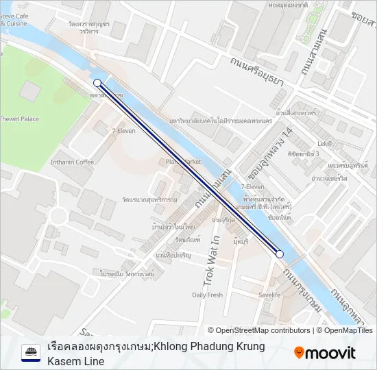 เรือคลองผดุงกรุงเกษม Ferry Line Map