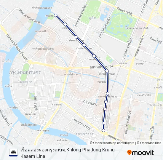 เรือคลองผดุงกรุงเกษม Ferry Line Map