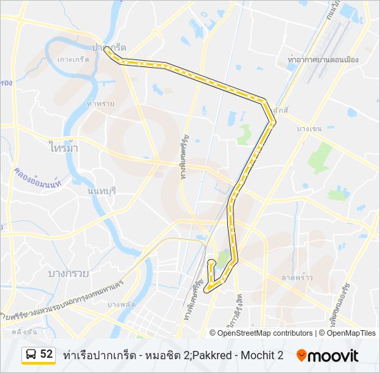 52 รถบัส แผนที่สายรถ