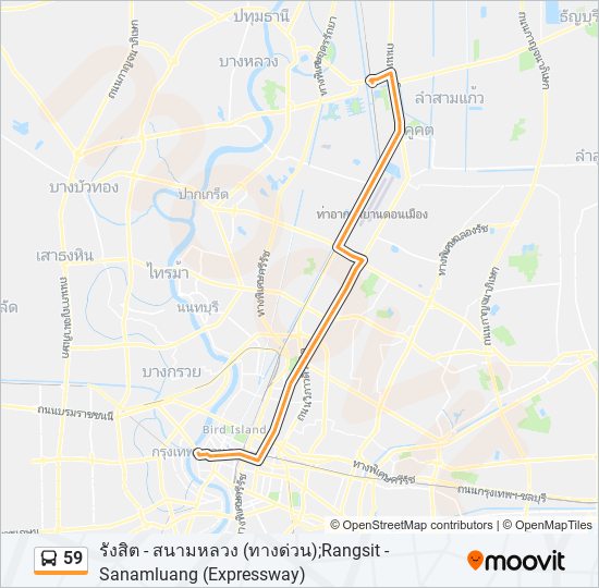 59 รถบัส แผนที่สายรถ