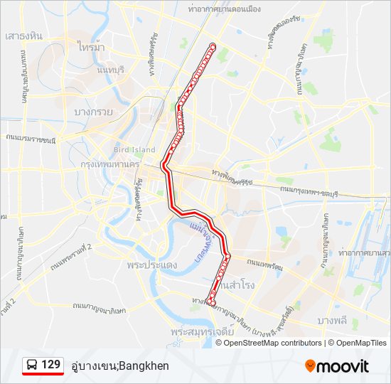 129 รถบัส แผนที่สายรถ