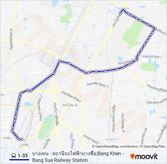 1-33 รถบัส แผนที่สายรถ