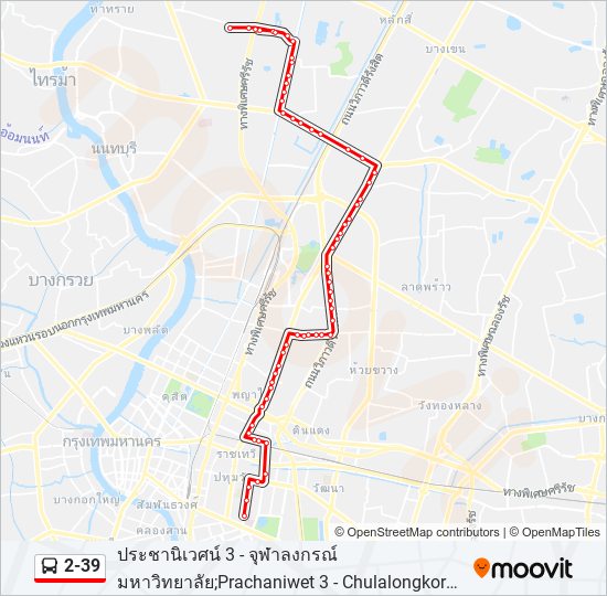 2-39 รถบัส แผนที่สายรถ