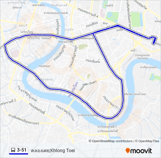 3-51 รถบัส แผนที่สายรถ