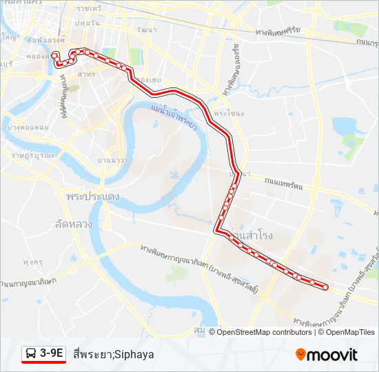 3-9E Bus Line Map