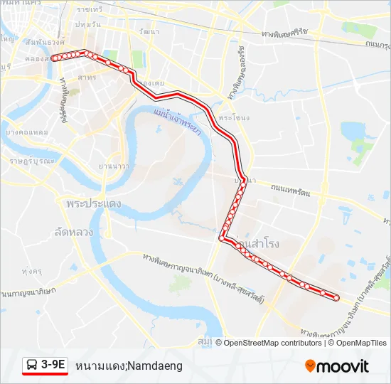 3-9E Bus Line Map