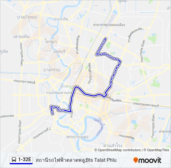 1-32E รถบัส แผนที่สายรถ