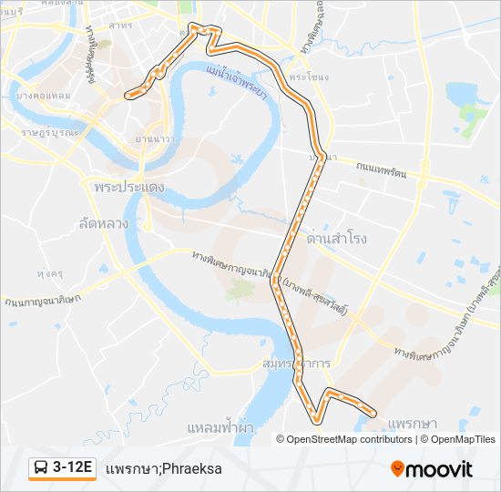 3-12E รถบัส แผนที่สายรถ