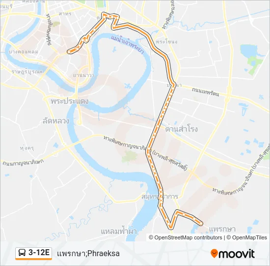 3-12E Bus Line Map