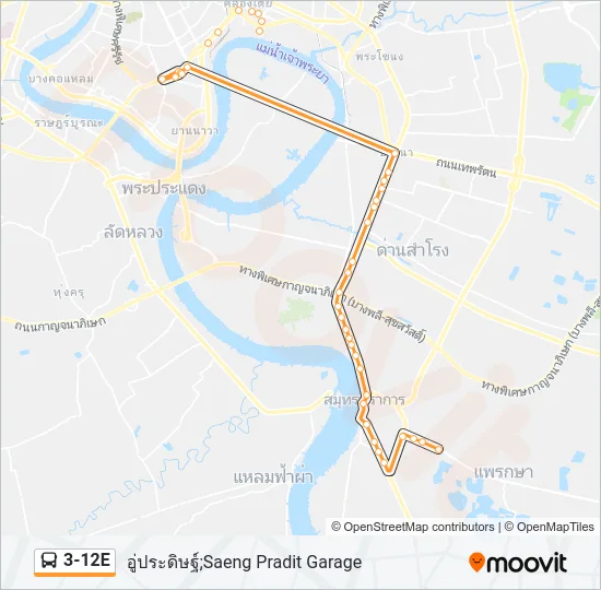 3-12E Bus Line Map