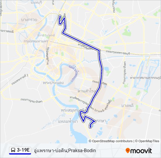 3-19E รถบัส แผนที่สายรถ