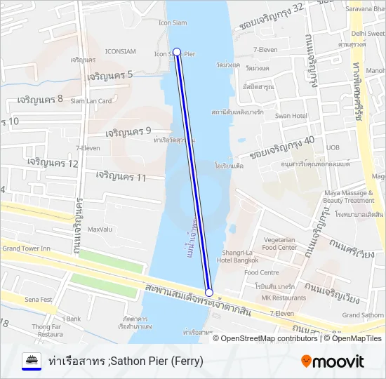 เรือข้ามฟาก Ferry Line Map