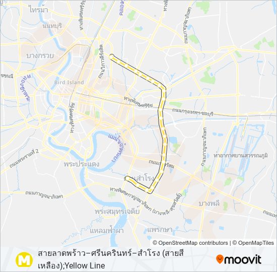 YELLOW รถไฟใต้ดิน แผนที่สายรถ