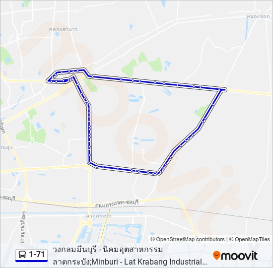 1-71 รถบัส แผนที่สายรถ