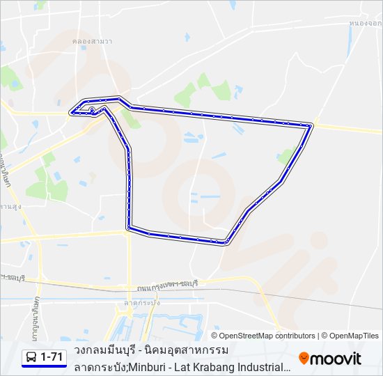 1-71 รถบัส แผนที่สายรถ