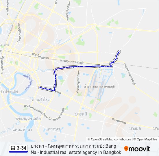 3-34 รถบัส แผนที่สายรถ