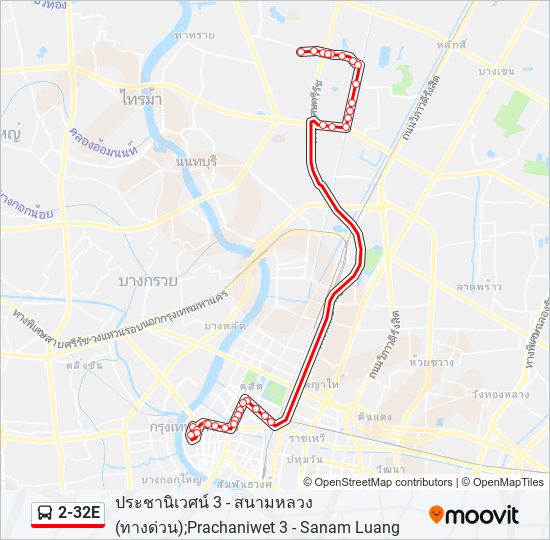 2-32E รถบัส แผนที่สายรถ