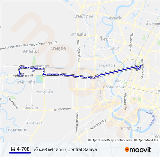 4-70E รถบัส แผนที่สายรถ