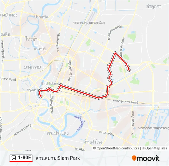 1-80E Bus Line Map