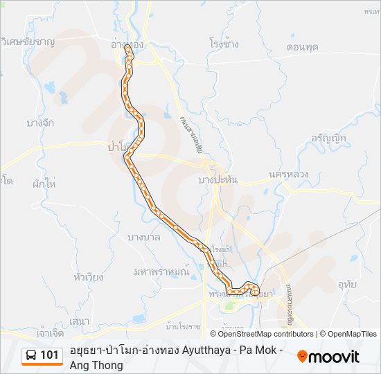 101 รถบัส แผนที่สายรถ