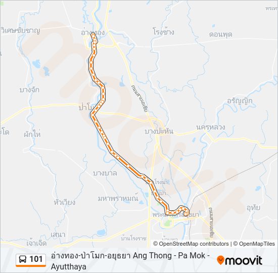 101 รถบัส แผนที่สายรถ