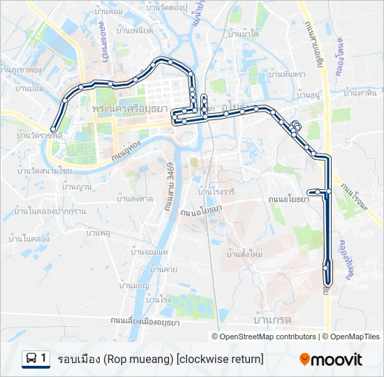 1 Bus Line Map