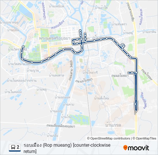 2 รถบัส แผนที่สายรถ