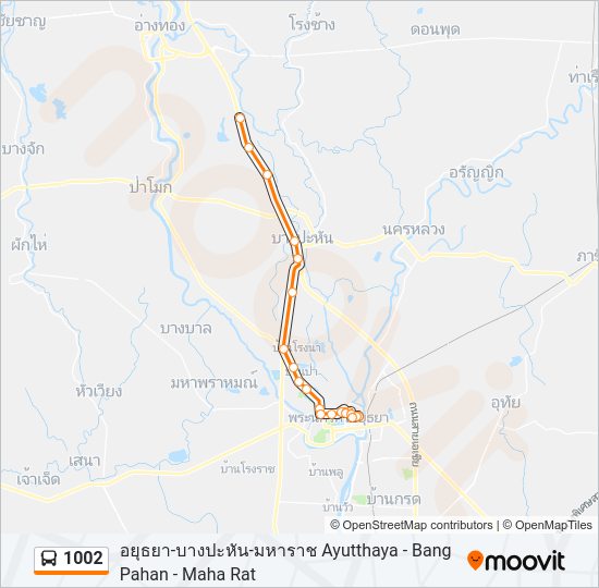 1002 รถบัส แผนที่สายรถ