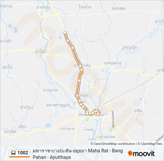 1002 รถบัส แผนที่สายรถ
