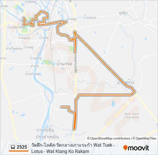 2525 รถบัส แผนที่สายรถ