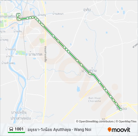 1001 รถบัส แผนที่สายรถ
