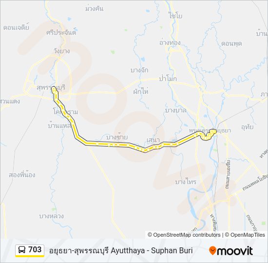 703 รถบัส แผนที่สายรถ