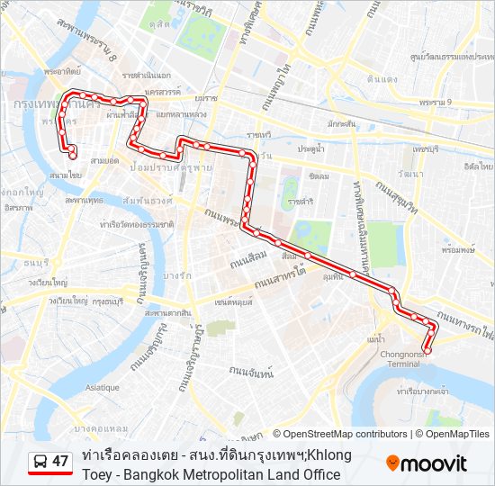 47 รถบัส แผนที่สายรถ